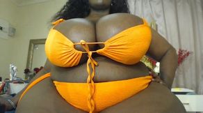 Fat Ass BBW Stripteasing and Bouncing Her Fat Tits