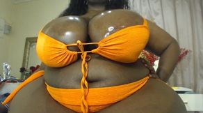 Fat Ass BBW Stripteasing and Bouncing Her Fat Tits