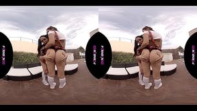 PORNBCN VR 4K | La morena cachonda Julia de Lucia follando y teniendo sexo l&eacute_sbico en realidad virtual | COMPLETOS en ENLACE --&gt_