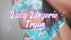 lacy lingerie try-on