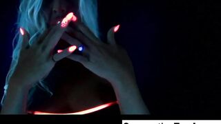 Big tittied blonde loves masturbating in UV