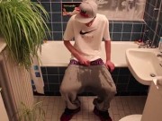 Young guy peeing himself