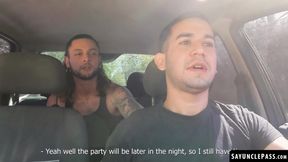 Leo Blue fucks his passenger Alexander Garcia before partying