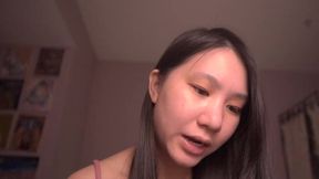 Desperate Asian Wife gets bred in solo ASMR scene