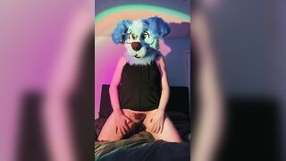 Leaking a BUNCH of precum in my fursuit mitts-free-for-all!