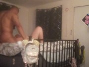 Caught horny roommate fingering her pussy so I hopped in bed with her and eat her pussy and fuck her