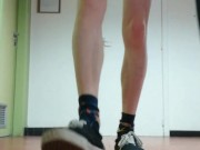 Stripping and wanking in the university hallway and bathroom