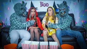 Step Daughters In Costumes Dani Blu & Bailey Base Satisfy Step Dads On Halloween - DaughterSwap