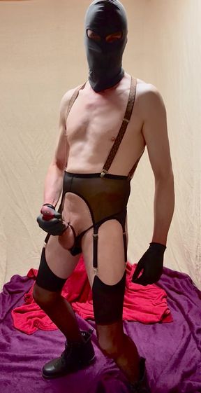 Silk Stockings And Garter Belt With Chest Braces
