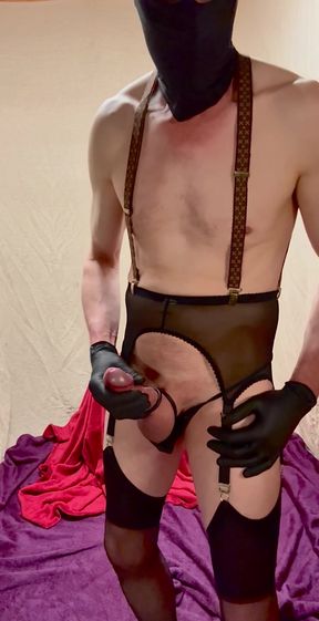 Silk Stockings And Garter Belt With Chest Braces