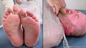 MyFriendsFeet: Tommy Bearhama gets mummified and giggles with feet tickles