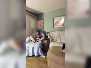 Charming cutie gets crazy when I film her in brassiere and pants and then I explode massive spunk fountain all over her