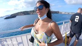 Public POV blowjobs on the ferry to Formentera