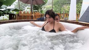 hot sister-in-law seduces me in glamping jacuzzi
