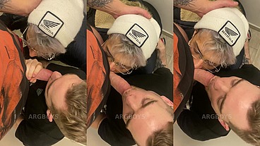 Skinny Argentinian Twink and my Husband Suck my Big Cock