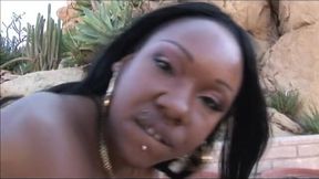 Black cock blowjob riding outdoors