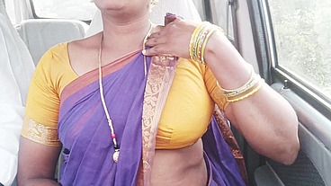 Indian maid car sex Telugu dirty talks.