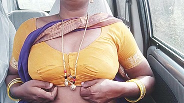 Indian maid car sex Telugu dirty talks.