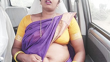 Indian maid car sex Telugu dirty talks.