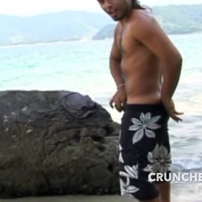 Two Sexy Latino Boys Fucking Bareback in the Public Beach for Fun Exhib