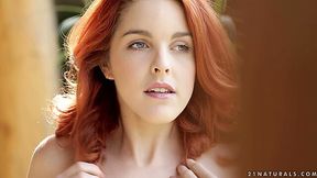 Marvelous redhead teen Amarna Miller goes solo outdoors