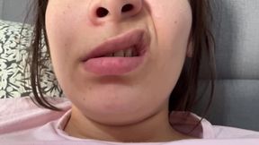 Indian stepsister does mouth fetish and plays with her mouth and tongue play