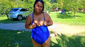 Outdoor exhibitionism at the summer camp in Medell&iacute_n. I'_m a Venezuelan slut and I like to fuck in front of my cuckold husband. Shall we record videos together?