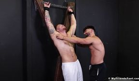 strapped jeremiah cruze laughs as heath halo tickles him