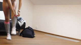 Cute lady fucks in front of her cuck boyfriend