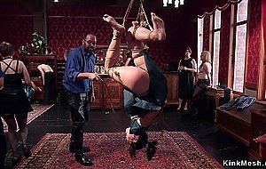 Blonde and brunette anal bdsm group