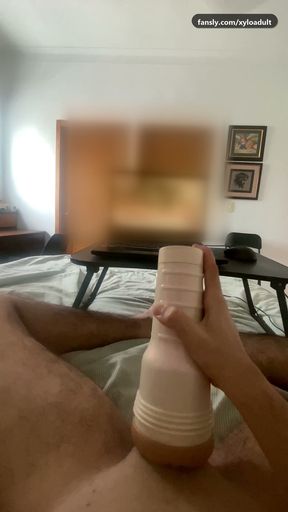 Watching Her With a Fleshlight Until He Cums