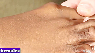 Black tgirl toesucked before assfucking