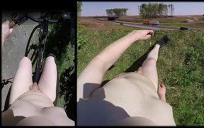 Tobi Nude Bike 01 - Naked Ride and Strolling Near Autobahn Exhibitionist Tobi00815pov