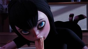 Goth girl Mavis gives a deepthroat blowjob on POV