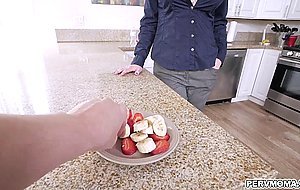 Stepson gets turned on on his stepmoms big titties