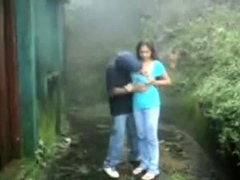 British Indian couple fuck in rain storm at hill station