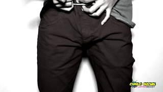 Hot Latino Jerking Off His Big Uncut Cock In Black and White - Camilo Brown
