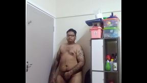 Vaibhav Jerks Off Behind His Bedroom Door