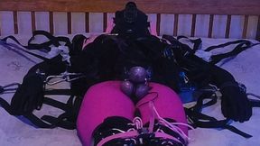 Sissy Maid Self Bondage Strapped to Bed