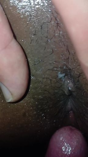 Black Femboy Applies Oil to Her Ass to Get Her Cock Into Her Hole Alone