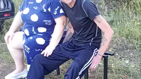 a neighbor in a public park jerks off my dick on a bench