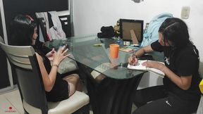 My Stepsister's Lesbian Is Doing Homework and I Propose to Help Her if She Fucks with Me