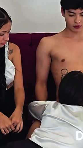 GIRL COMES TO THREESOME SEX THERAPY WITH SEXOLOGIST KATHY   Clip 1
