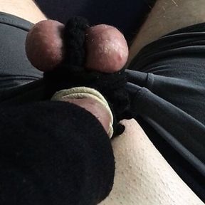 Tied Up Cock &amp; Balls Homemade Fleshlight Fucking