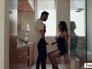 Horny trans babe ass fucked by her stepson