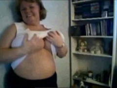 Big Beautiful Mature Nancy Plays with Her Big Tits on Webcam