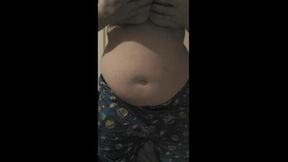 Chubby slut plays with her big boobs and pussy.