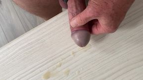 Quick wank and cum shot before work