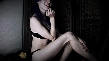 Large Insertion- Hairy Slut Fucks Huge Gourd