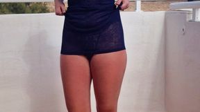 Stripping on a Balcony - CuteBootyBabe21 STRIPS OUTDOORS